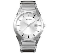 Quarzuhr BULOVA, silber (silberfarben), Armbanduhren, Herren, Quarzuhr, Armbanduhr, Herrenuhr, Damenuhr, Edelstahlarmband, Datum (90156918-0)