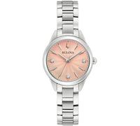 Quarzuhr BULOVA, silber (silberfarben, rosa), Armbanduhren, Damen, Quarzuhr, Armbanduhr, Damenuhr, Edelstahlarmband, analog (57083428-0)