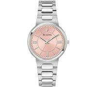 Quarzuhr BULOVA, silberfarben, rosa, Armbanduhren, Damen, Quarzuhr, Armbanduhr, Damenuhr, Edelstahlarmband, analog (96401055-0)