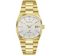 Quarzuhr BULOVA "Super Seville", gold (goldfarben, weiß), Armbanduhren, Damen, Quarzuhr, Armbanduhr, Damenuhr, Herrenuhr, unisex, analog, Edelstahlarmband (35839142-0) goldfarben, weiß