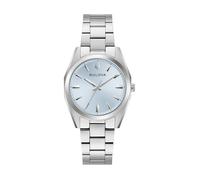Quarzuhr BULOVA "Surveyor", silber (silberfarben, hellblau), Armbanduhren, Damen, Quarzuhr, Armbanduhr, Damenuhr, Edelstahlarmband, analog (69018712-0) silberfarben, hellblau