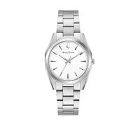 Quarzuhr BULOVA "Surveyor", silberfarben, weiß, Armbanduhren, Damen, Quarzuhr, Armbanduhr, Damenuhr, Edelstahlarmband, analog (23245524-0) silberfarben, weiß