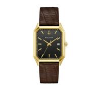 Quarzuhr BULOVA "Sutton", braun (braun, goldfarben, schwarz), Armbanduhren, Herren, goldfarben, Quarzuhr, Armbanduhr, Damenuhr, Herrenuhr, Lederarmband, analog, Big Date (33293404-0) braun, goldfarben