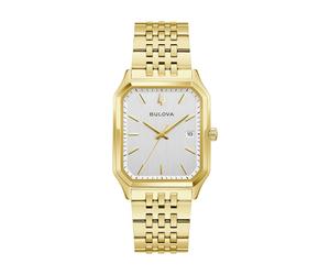 Quarzuhr BULOVA "Sutton", gold (goldfarben, silberfarben), Armbanduhren, Herren, Quarzuhr, Armbanduhr, Damenuhr, Herrenuhr, Edelstahlarmband, analog, Big Date (94550905-0) goldfarben, silberfarben