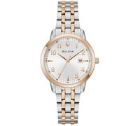 Quarzuhr BULOVA "Sutton", roségoldfarben, silberfarben, Armbanduhren, Damen, Quarzuhr, Armbanduhr, Damenuhr, Edelstahlarmband, analog, Datum (99391131-0) roségoldfarben, silberfarben