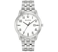 Quarzuhr BULOVA "Sutton", silberfarben, weiß, Armbanduhren, Herren, Quarzuhr, Armbanduhr, Damenuhr, Herrenuhr, Edelstahlarmband, analog, Datum (67531937-0) silberfarben, weiß