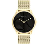 Quarzuhr CALVIN KLEIN "CK ICONIC 35 mm", gold (goldfarben, schwarz), Armbanduhren, Damen, Armbanduhr, Damenuhr, Edelstahlarmband, analog (11003114-0) goldfarben, schwarz