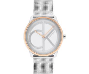 Quarzuhr CALVIN KLEIN "CK ICONIC 35 mm", silber (silberfarben), Armbanduhren, Damen, Quarzuhr, Armbanduhr, Damenuhr, Mineralglas, Edelstahlarmband (34718736-0) silberfarben