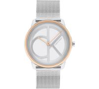 Quarzuhr CALVIN KLEIN "CK ICONIC 35 mm", silber (silberfarben, silberfarben), Armbanduhren, Damen, silberfarben-roségoldfarben, Quarzuhr, Armbanduhr, Damenuhr, Mineralglas, Edelstahlarmband (34718736-