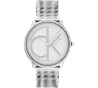 Quarzuhr CALVIN KLEIN "Iconic Mesh 40 mm, 25200027" Armbanduhren silberfarben Herren Quarzuhren (37215511-0)