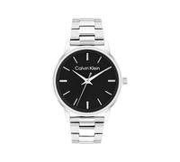 Quarzuhr CALVIN KLEIN "CK Linked", silber (edelstahlfarben, schwarz), Armbanduhren, Damen, Quarzuhr, Armbanduhr, Damenuhr, Edelstahlarmband, analog (88194647-0) edelstahlfarben, schwarz