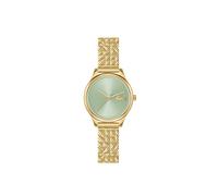 Quarzuhr CALVIN KLEIN "Mini Crocodelle", goldfarben, grün, Armbanduhren, Damen, Quarzuhr, Armbanduhr, Damenuhr, Edelstahlarmband, analog (16614935-0) goldfarben, grün