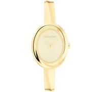 Quarzuhr CALVIN KLEIN "TWISTED BEZEL", gold (goldfarben), Armbanduhren, Damen, Quarzuhr, Armbanduhr, Damenuhr, Edelstahlarmband, analog (40667543-0) goldfarben