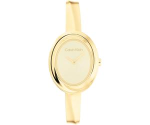 Quarzuhr CALVIN KLEIN "TWISTED BEZEL", gold (goldfarben, champagnerfarben), Armbanduhren, Damen, Quarzuhr, Armbanduhr, Damenuhr, Edelstahlarmband, analog (40667543-0) goldfarben, champagnerfarben