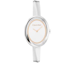 Quarzuhr CALVIN KLEIN "TWISTED BEZEL", silber (silberfarben), Armbanduhren, Damen, Quarzuhr, Armbanduhr, Damenuhr, Edelstahlarmband, analog (76277250-0) silberfarben