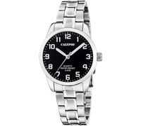 Quarzuhr CALYPSO WATCHES "Basic", silber (silberfarben, schwarz), Armbanduhren, Damen, Quarzuhr, Armbanduhr, Damenuhr, Edelstahlarmband, analog (24042240-0) silberfarben, schwarz