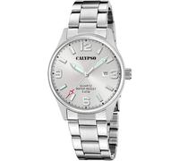 Quarzuhr CALYPSO WATCHES "Basic", silber (silberfarben, silberfarben), Armbanduhren, Kinder, Quarzuhr, Armbanduhr, Herrenuhr, Edelstahlarmband, analog, Tag (79935218-0) silberfarben, silberfarben