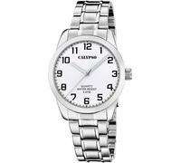 Quarzuhr CALYPSO WATCHES "Basic", silber (silberfarben, weiß), Armbanduhren, Damen, Quarzuhr, Armbanduhr, Herrenuhr, Edelstahlarmband, analog (98427252-0) silberfarben, weiß