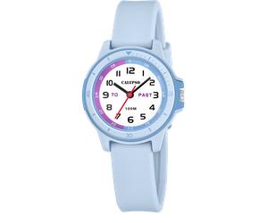 Quarzuhr CALYPSO WATCHES "My First Watch", blau (hellblau, weiß, lila, hellblau), Armbanduhren, Kinder, Quarzuhr, Armbanduhr, Silikonarmband, analog (63690645-0) hellblau, weiß, lila, hellblau