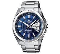 Quarzuhr CASIO EDIFICE, blau (silberfarben, blau), Armbanduhren, Herren, Quarzuhr, Armbanduhr, Herrenuhr, bis 10 bar wasserdicht, Datum, Wochentag (861913-0)