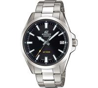 Quarzuhr CASIO EDIFICE, silber (schwarz, silberfarben), Armbanduhren, Herren, Quarzuhr, Armbanduhr, Herrenuhr, bis 10 bar wasserdicht, Datum, Edelstahlarmband (26484102-0) schwarz, silberfarben