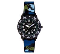 Quarzuhr COOL TIME "The Cool Dino Camouflage", schwarz, hellblau, blau, khaki, Armbanduhren, Kinder, Quarzuhr, Armbanduhr, Silikonarmband, Kinderuhr, Junge, analog (88443932-0) schwarz, hellblau, blau