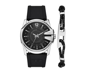 Quarzuhr DIESEL "MASTER CHIEF", schwarz, Armbanduhren, Herren, Quarzuhr, Armbanduhr, Herrenuhr, Silikonarmband, Ideal auch als Geschenk, analog (55838412-0) schwarz