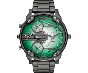 Quarzuhr DIESEL "MR. DADDY SLIM", grau (anthrazit, grün), Armbanduhren, Herren, Quarzuhr, Armbanduhr, Herrenuhr, Edelstahlarmband, analog, Tag (11197569-0) anthrazit, grün