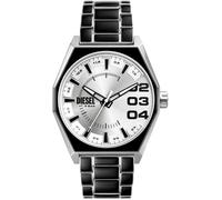Quarzuhr DIESEL "SCRAPER", schwarz (schwarz, silberfarben), Armbanduhren, Herren, Armbanduhr, Herrenuhr, Edelstahlarmband (71160962-0) schwarz, silberfarben