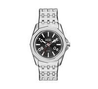 Quarzuhr DIESEL "Stinger 3-Hand", silber (edelstahlfarben, schwarz), Armbanduhren, Herren, Quarzuhr, Armbanduhr, Edelstahlarmband, analog (14441368-0) edelstahlfarben, schwarz
