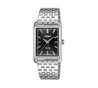 Quarzuhr, edelstahlfarben, schwarz, CASIO TIMELESS COLLECTION, Armbanduhren, Herren, Quarzuhr, Armbanduhr, Herrenuhr, Edelstahlarmband, analog (57705040-0) edelstahlfarben, schwarz