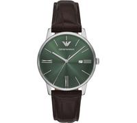Quarzuhr EMPORIO ARMANI, braun, Armbanduhren, Quarzuhr, Armbanduhr, Damenuhr, Herrenuhr, Lederarmband, analog, Tag (42968707-0) braun