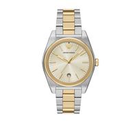 Quarzuhr EMPORIO ARMANI, gelbgoldfarben, edelstahlfarben, Armbanduhren, Herren, Quarzuhr, Armbanduhr, Herrenuhr, Edelstahlarmband, analog, Tag (25146706-0) gelbgoldfarben, edelstahlfarben