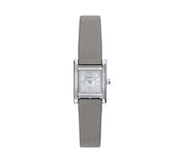 Quarzuhr EMPORIO ARMANI, grau, silberfarben, Armbanduhren, Damen, Quarzuhr, Armbanduhr, Damenuhr, Lederarmband, analog (76149728-0) grau, silberfarben