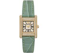 Quarzuhr EMPORIO ARMANI, grün, Armbanduhren, Damen, Quarzuhr, Armbanduhr, Damenuhr, Lederarmband, analog, Glassteine (21040511-0) grün