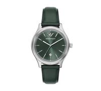 Quarzuhr EMPORIO ARMANI, grün, Armbanduhren, Herren, Quarzuhr, Armbanduhr, Herrenuhr, Lederarmband, analog, Tag (75478212-0) grün