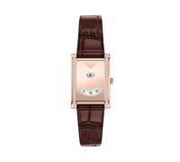Quarzuhr EMPORIO ARMANI, rosa (braun), Armbanduhren, Damen, Quarzuhr, Armbanduhr, Lederarmband, analog, Glassteine (41533523-0) braun