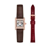 Quarzuhr EMPORIO ARMANI, rosa (braun, rosegoldfarben), Armbanduhren, Damen, Quarzuhr, Armbanduhr, Damenuhr, Lederarmband, Ideal auch als Geschenk, analog (65450729-0) braun, rosegoldfarben