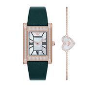 Quarzuhr EMPORIO ARMANI, rosa (grün), Armbanduhren, Damen, Quarzuhr, Armbanduhr, Damenuhr, Lederarmband, Ideal auch als Geschenk, analog (84544721-0) grün