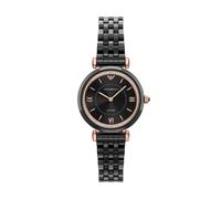 Quarzuhr EMPORIO ARMANI, rosa (schwarz, schwarz), Armbanduhren, Damen, Quarzuhr, Armbanduhr, Keramik, analog, Glassteine (14481603-0) schwarz, schwarz