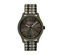 Quarzuhr EMPORIO ARMANI, schwarz (khaki, schwarz), Armbanduhren, Herren, Quarzuhr, Armbanduhr, Herrenuhr, analog (63134616-0) khaki, schwarz