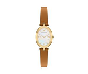Quarzuhr EMPORIO ARMANI "SINFONIA", braun, Armbanduhren, Damen, Quarzuhr, Armbanduhr, Damenuhr, Lederarmband, analog (29923558-0) braun