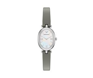 Quarzuhr EMPORIO ARMANI "SINFONIA", grau, Armbanduhren, Damen, Quarzuhr, Armbanduhr, Damenuhr, Lederarmband, analog (62913605-0) grau