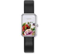 Quarzuhr ENGELSRUFER "Flower", bunt (schwarz), Armbanduhren, Damen, Quarzuhr, Armbanduhr, Damenuhr, Lederarmband, analog (53721131-0) schwarz