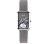 Quarzuhr ENGELSRUFER "Flower", dunkelgrau, grau, Armbanduhren, Damen, Quarzuhr, Armbanduhr, Damenuhr, Lederarmband, analog (86035027-0) dunkelgrau, grau