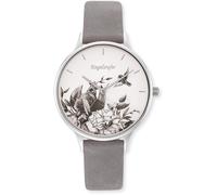 Quarzuhr ENGELSRUFER "Flower", grau, Armbanduhren, Damen, Quarzuhr, Armbanduhr, Damenuhr, Lederarmband, analog (84540161-0) grau