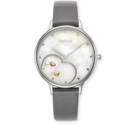 Quarzuhr ENGELSRUFER "Happy Heart", grau, Armbanduhren, Damen, Quarzuhr, Armbanduhr, Damenuhr, Lederarmband, analog (83638453-0) grau