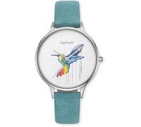 Quarzuhr ENGELSRUFER "Paradise Colibri", mint, türkis, Armbanduhren, Damen, Quarzuhr, Armbanduhr, Damenuhr, Lederarmband, analog (45962907-0) mint, türkis