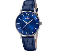 Quarzuhr FESTINA, blau (blau, blau), Armbanduhren, Herren, Quarzuhr, Armbanduhr, Herrenuhr, Lederarmband, analog (63664311-0) blau, blau
