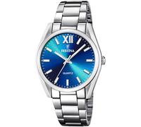 Quarzuhr FESTINA "Boyfriend Collection", silber (silberfarben, blau), Armbanduhren, Damen, Quarzuhr, Armbanduhr, Damenuhr, Edelstahlarmband (63620069-0)